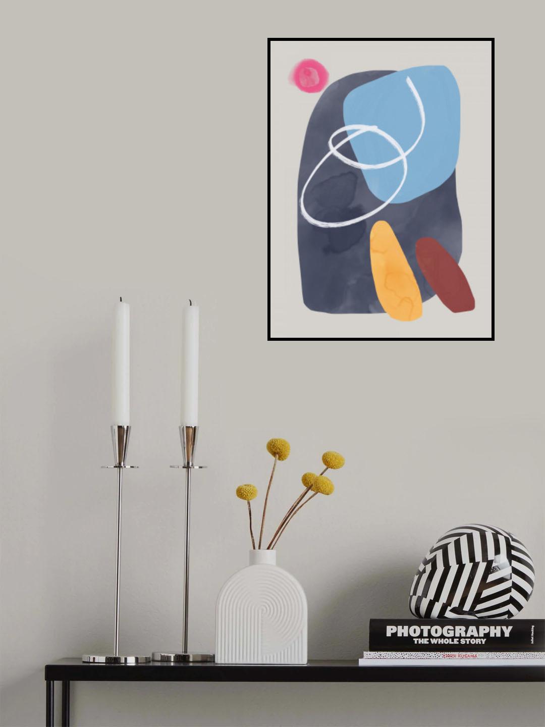 Watercolor Organic Shapes 4 Poster och Canvastavla