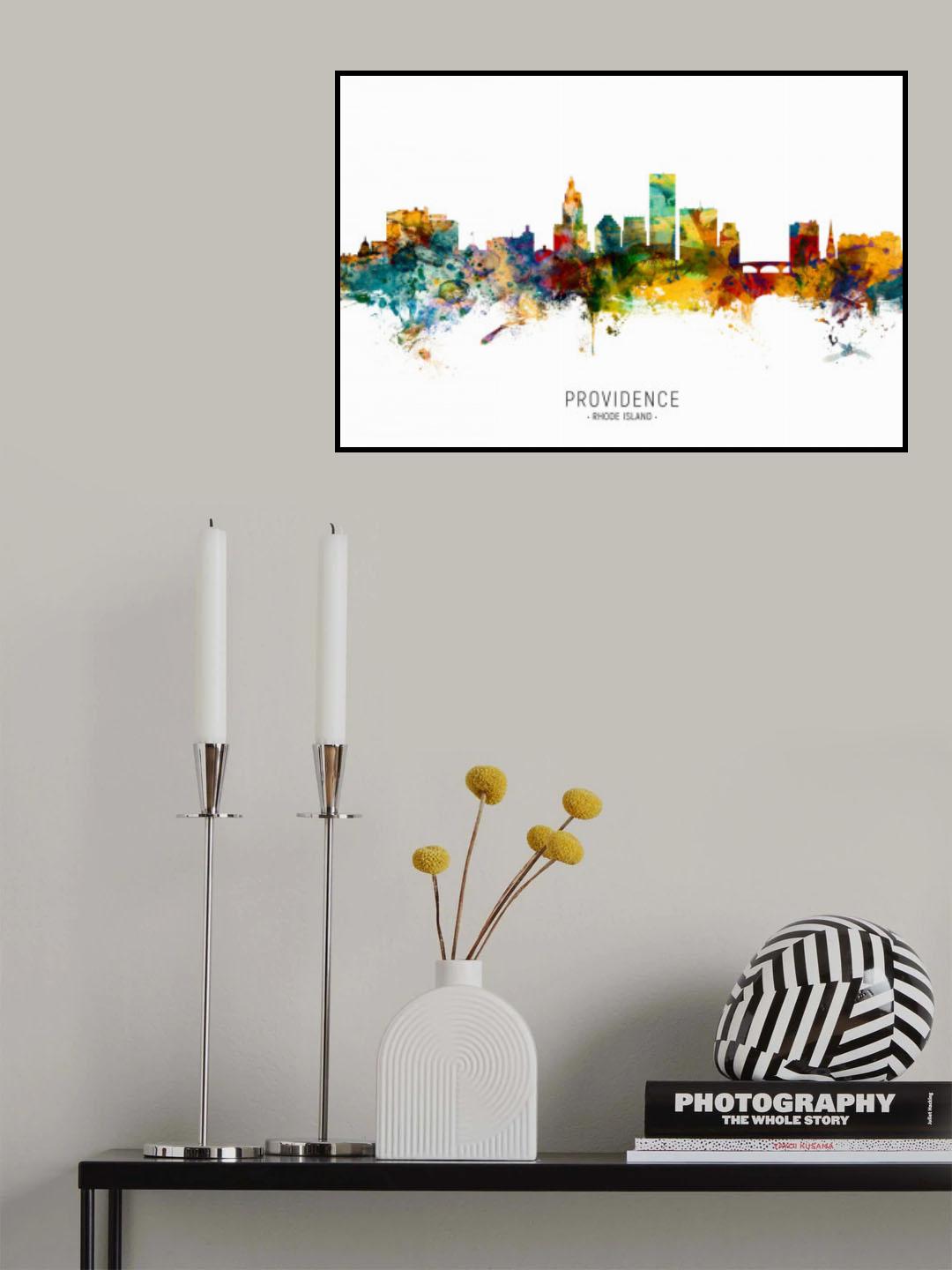 Providence Rhode Island Skyline Poster och Canvastavla