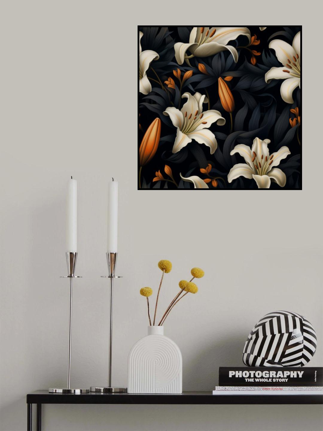 Dark Floral 7 Poster och Canvastavla