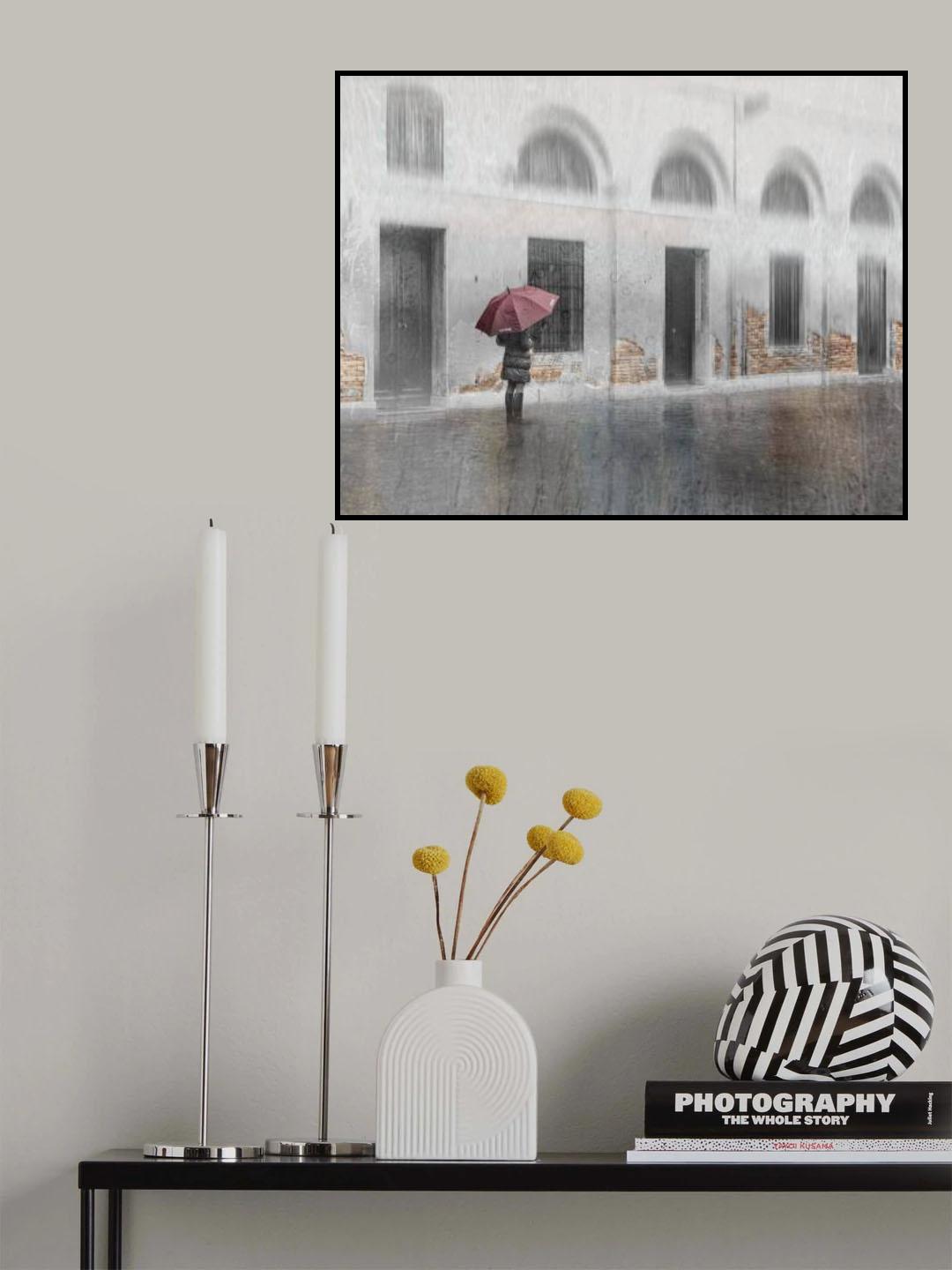 alone in the rain Poster och Canvastavla