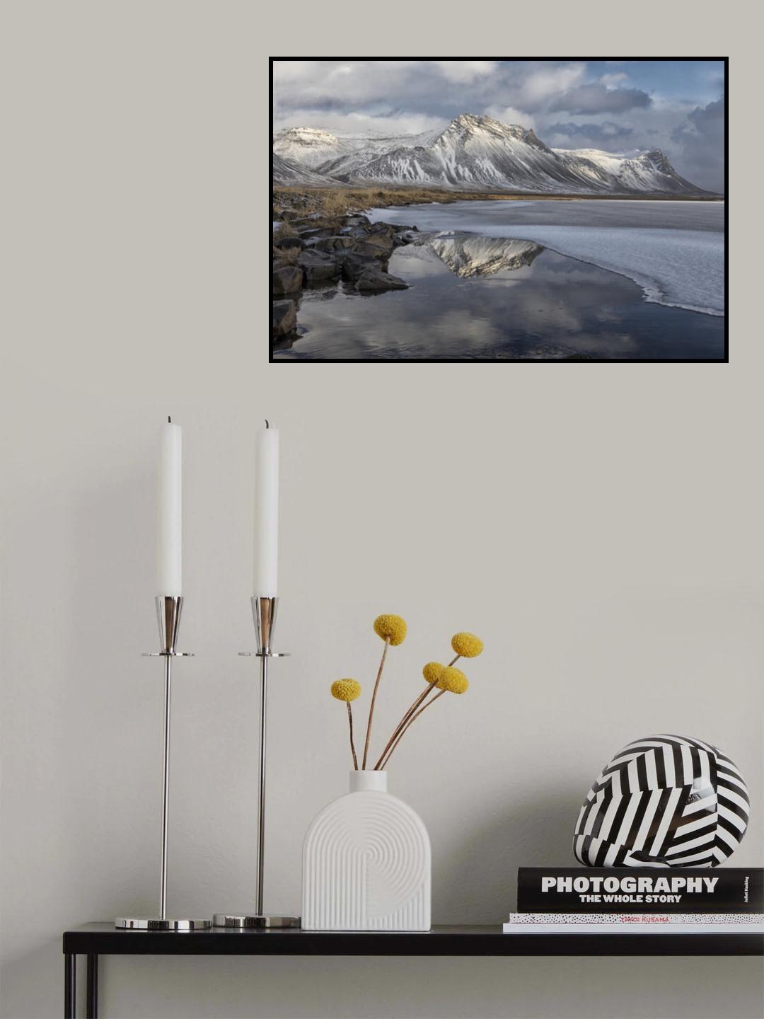 Reflection at Snæfellsnes peninsula Poster och Canvastavla