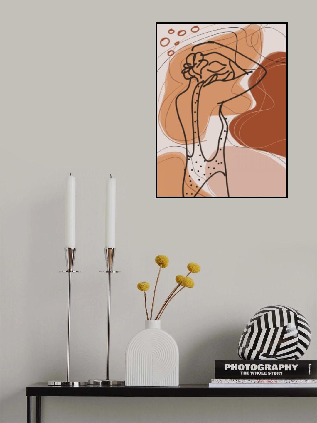Abstract Figure In Eart Tone Poster och Canvastavla