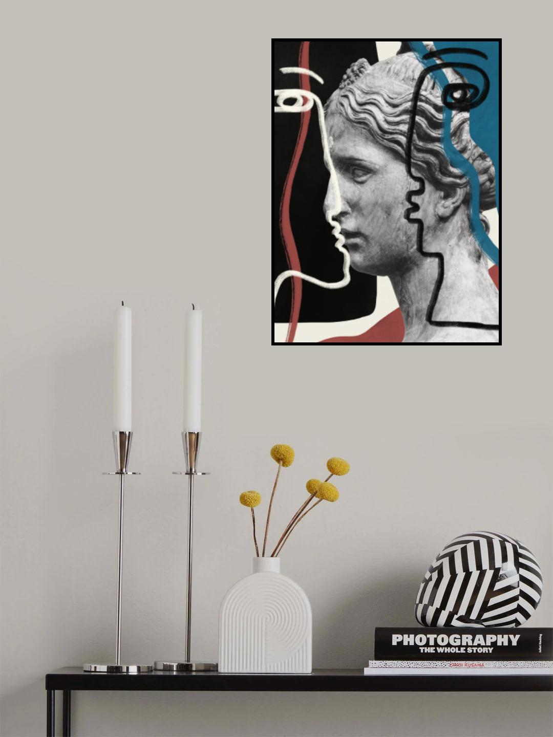 Line Art and Sculpture Poster och Canvastavla