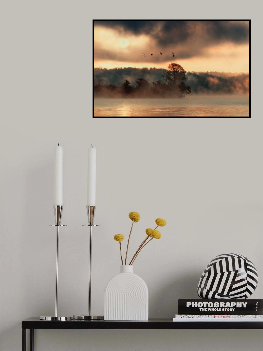 In the morning at the lake Poster och Canvastavla