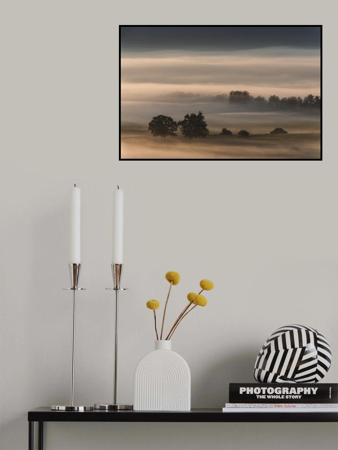 Dense fog over the moos... Poster och Canvastavla