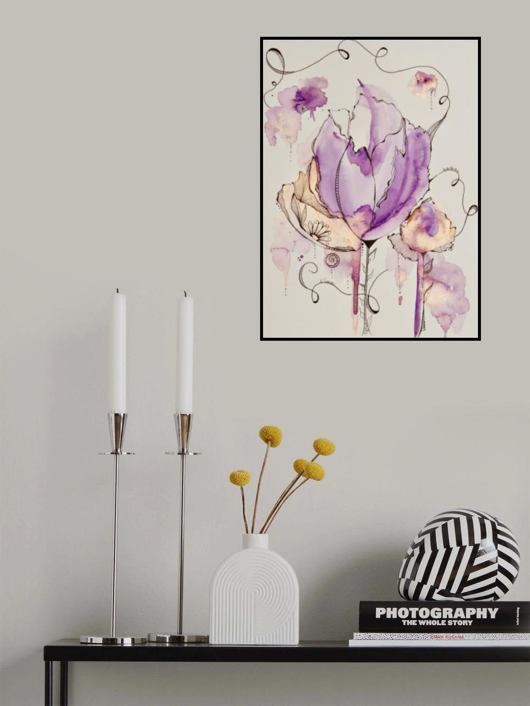 Mandala Floral (gold & Lavender) Poster och Canvastavla