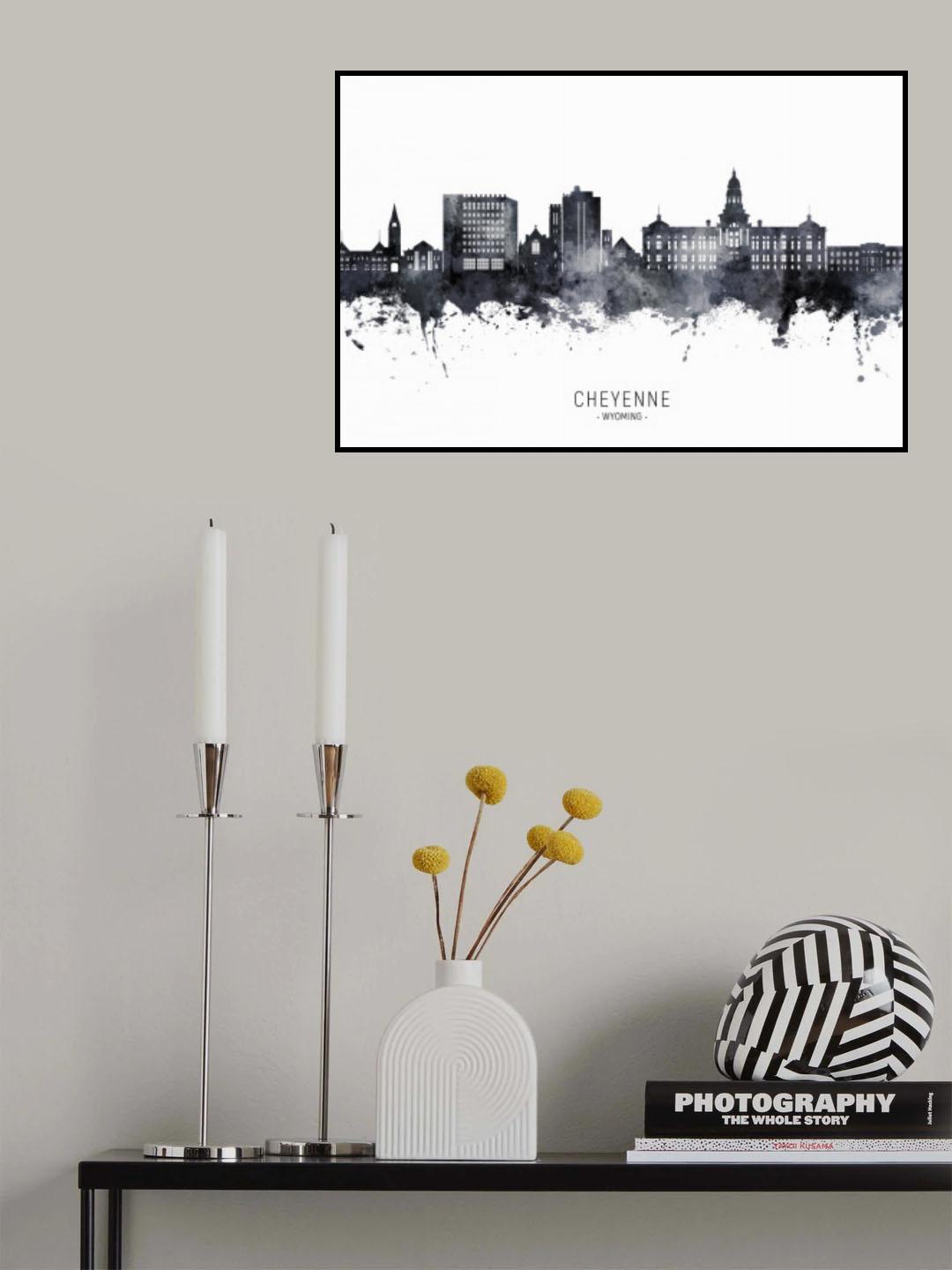 Cheyenne Wyoming Skyline Poster och Canvastavla