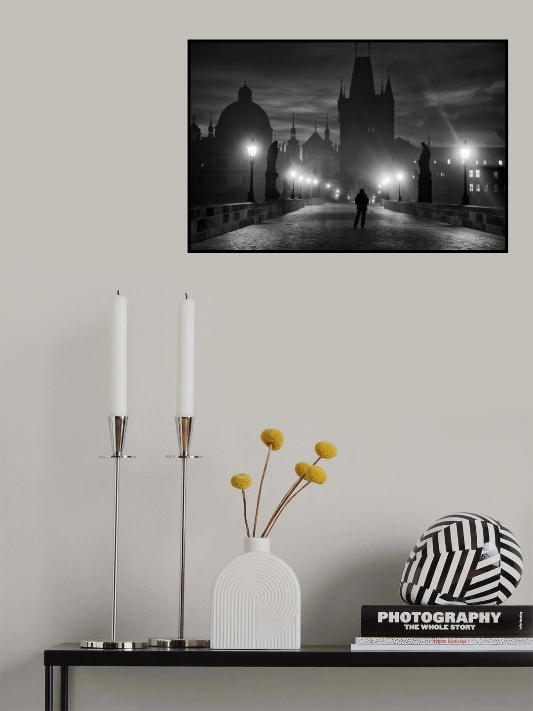 Prague in Black & White Poster och Canvastavla