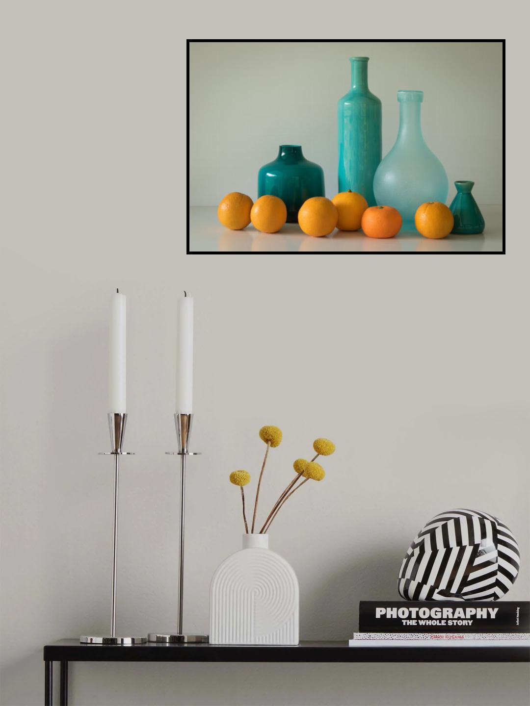 Blue with Oranges Poster och Canvastavla