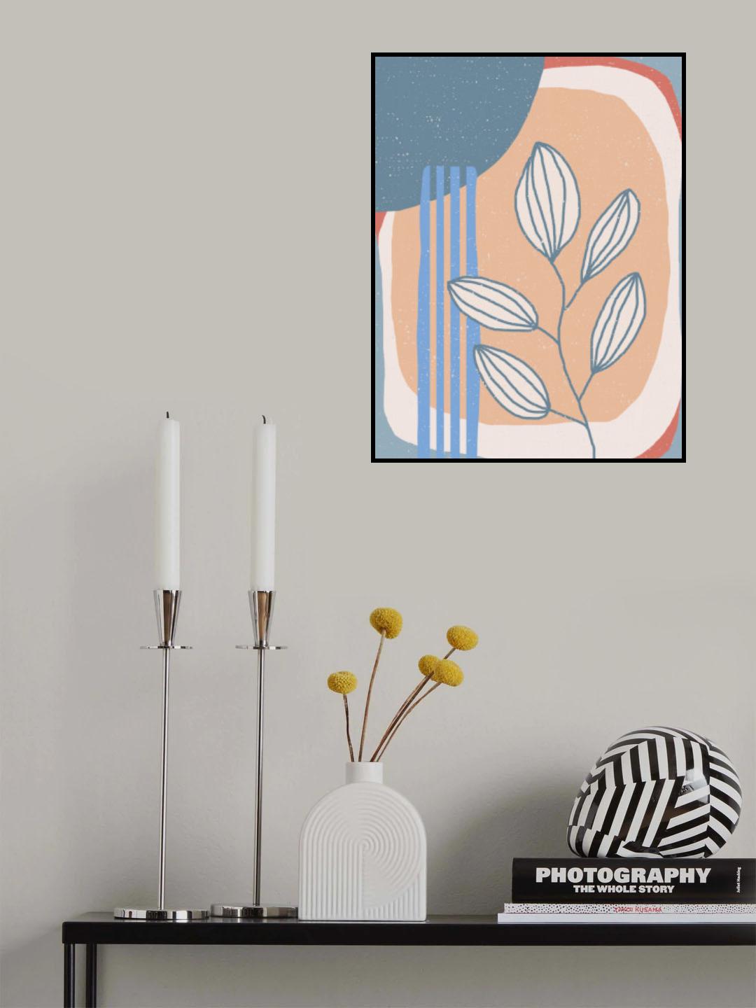 Botanical Plants and Sun Poster och Canvastavla