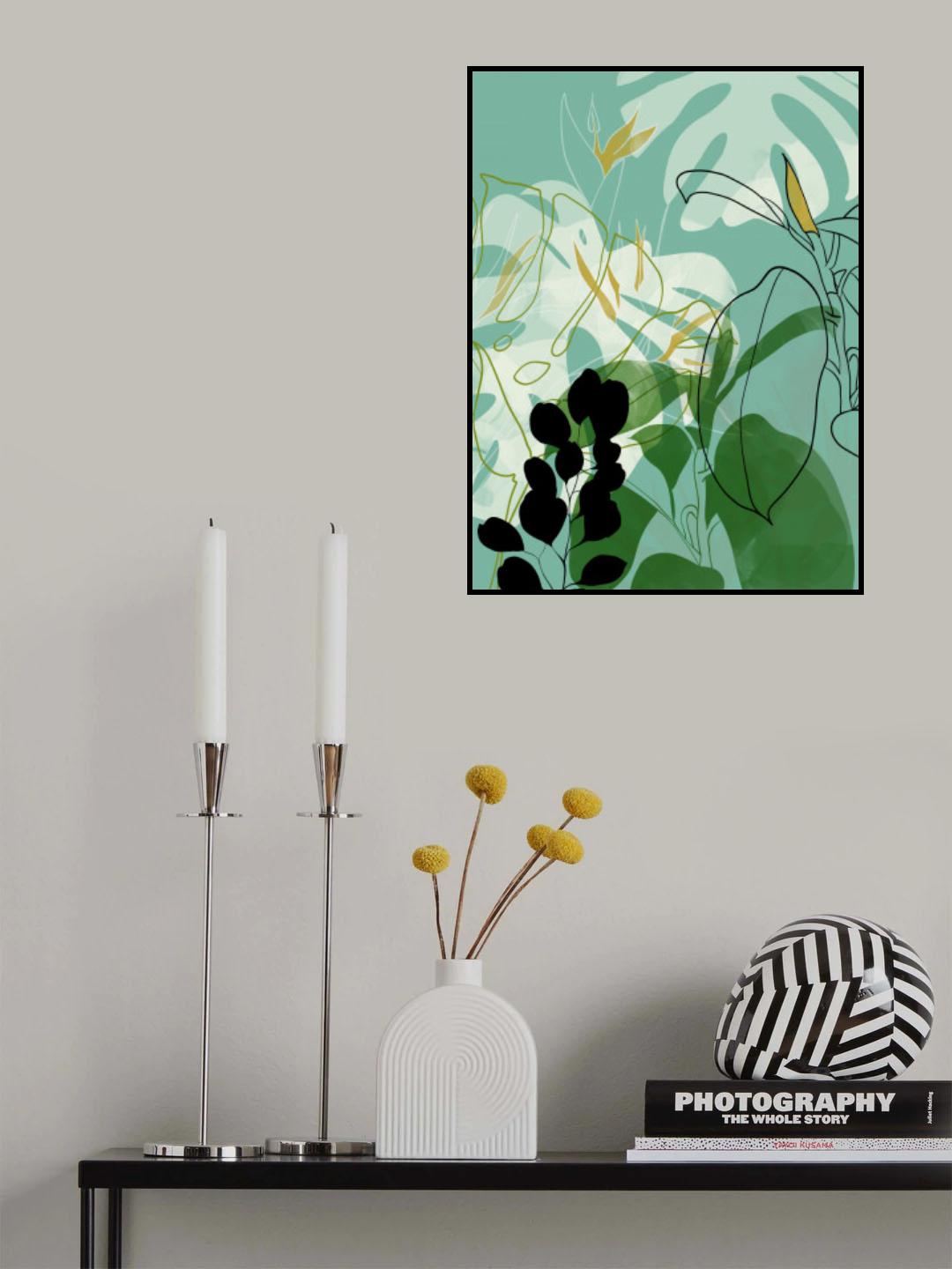 Leaves Line Boho2 Poster och Canvastavla