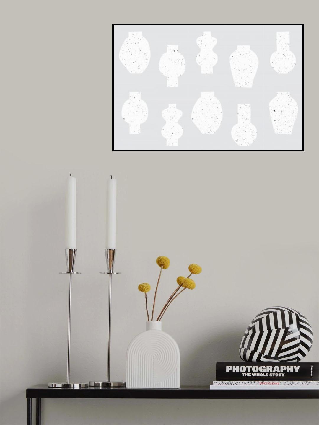 Abstract Vases White Poster och Canvastavla
