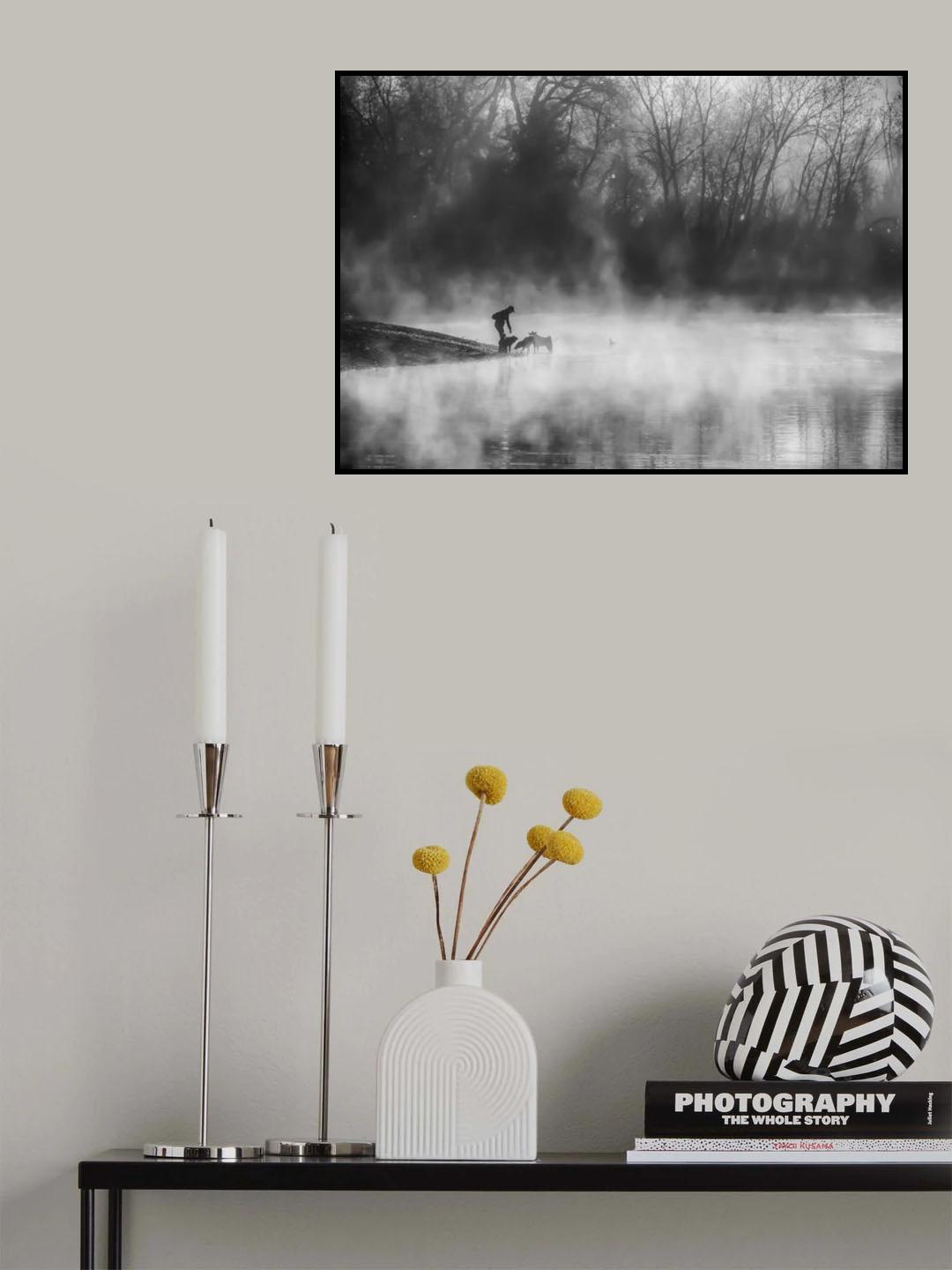Misty Lake Poster och Canvastavla