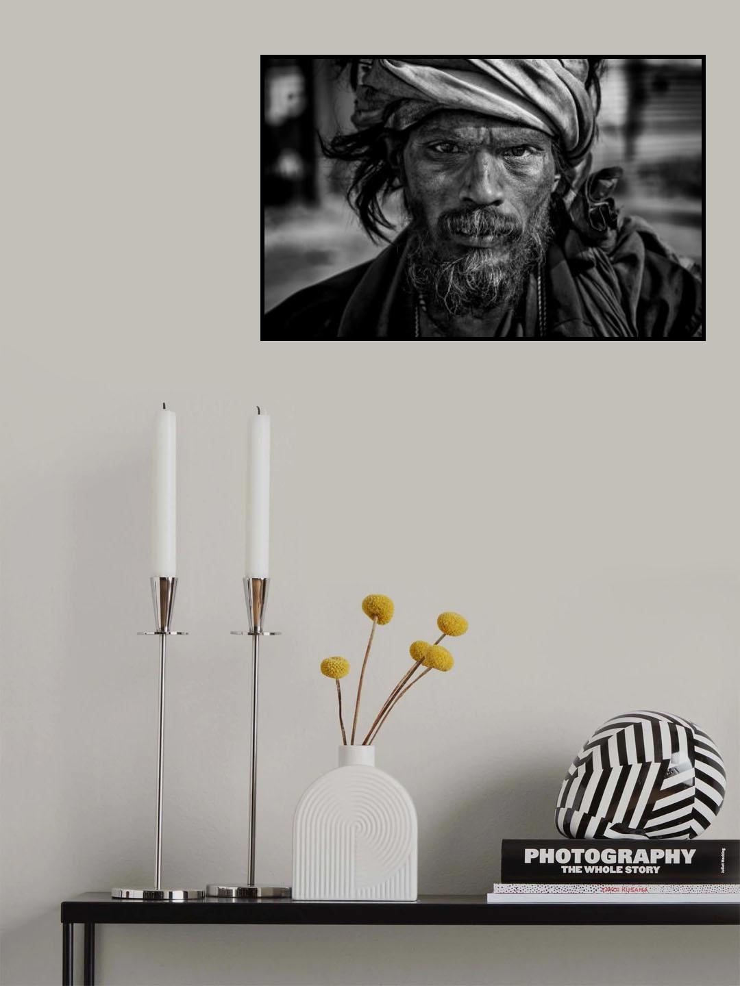 Man at the Kumbh Mela in Prayagraj - India Poster och Canvastavla