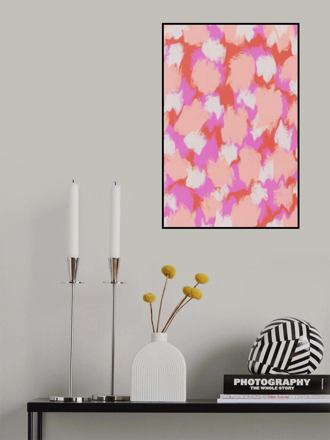 Pastel Pink And Orange Strokes Poster och Canvastavla