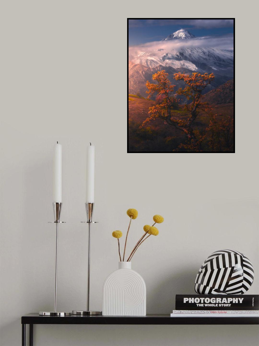 Autumnal theme in Alborz Mountains Poster och Canvastavla