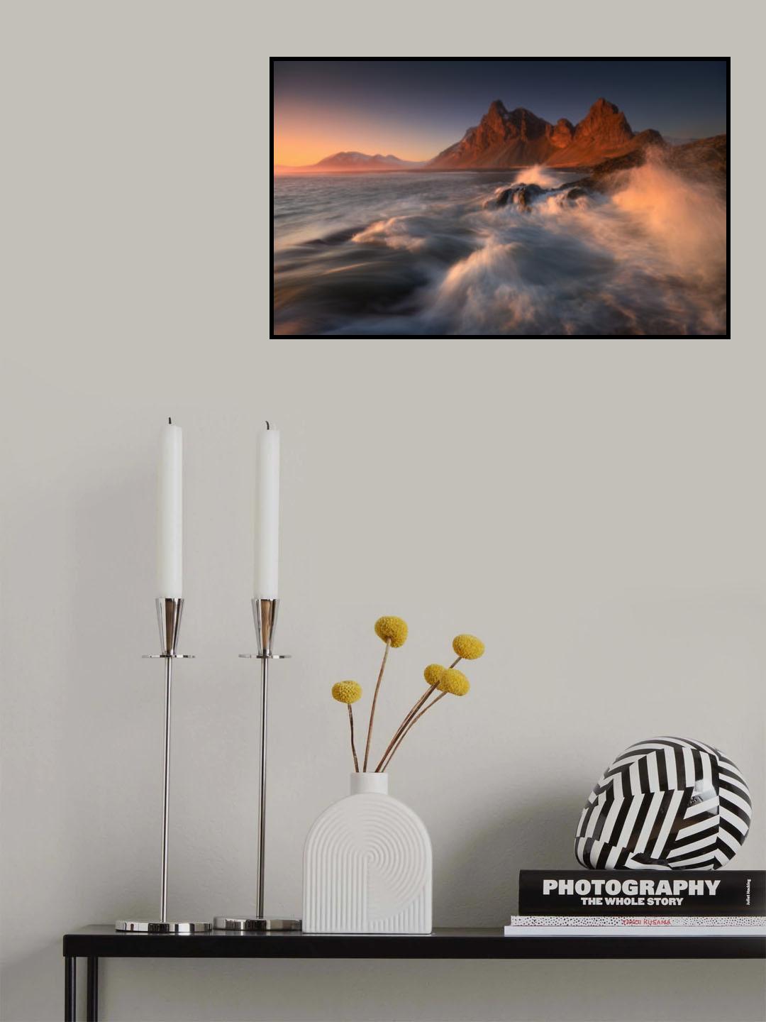 Last light on the Eystrahorn Poster och Canvastavla