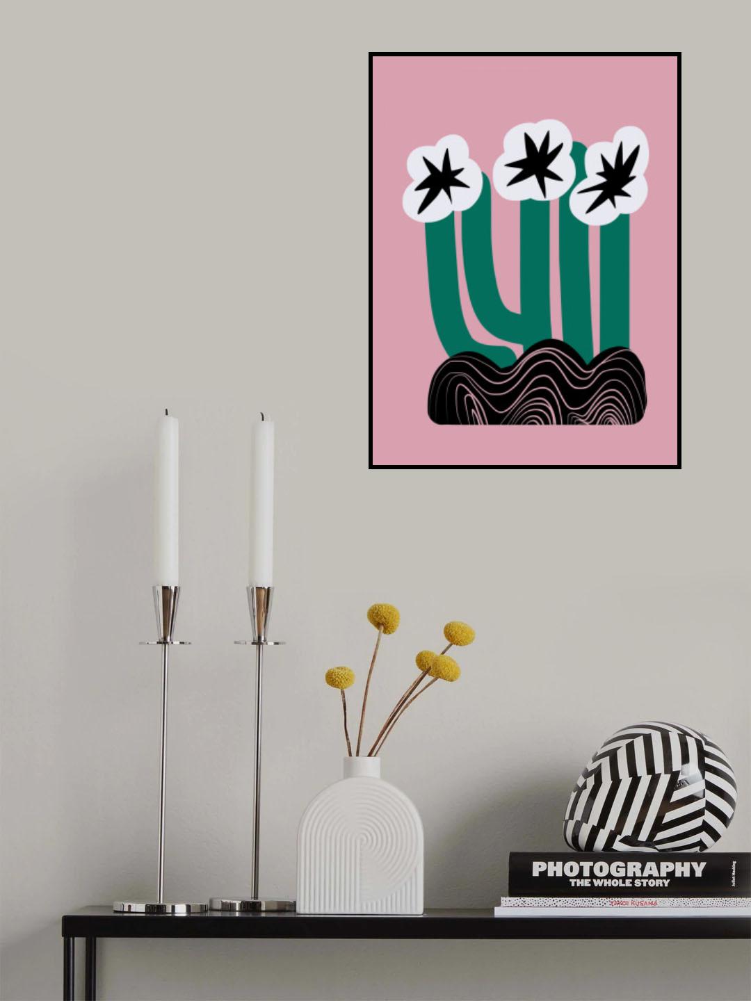Black Star Flower Poster och Canvastavla