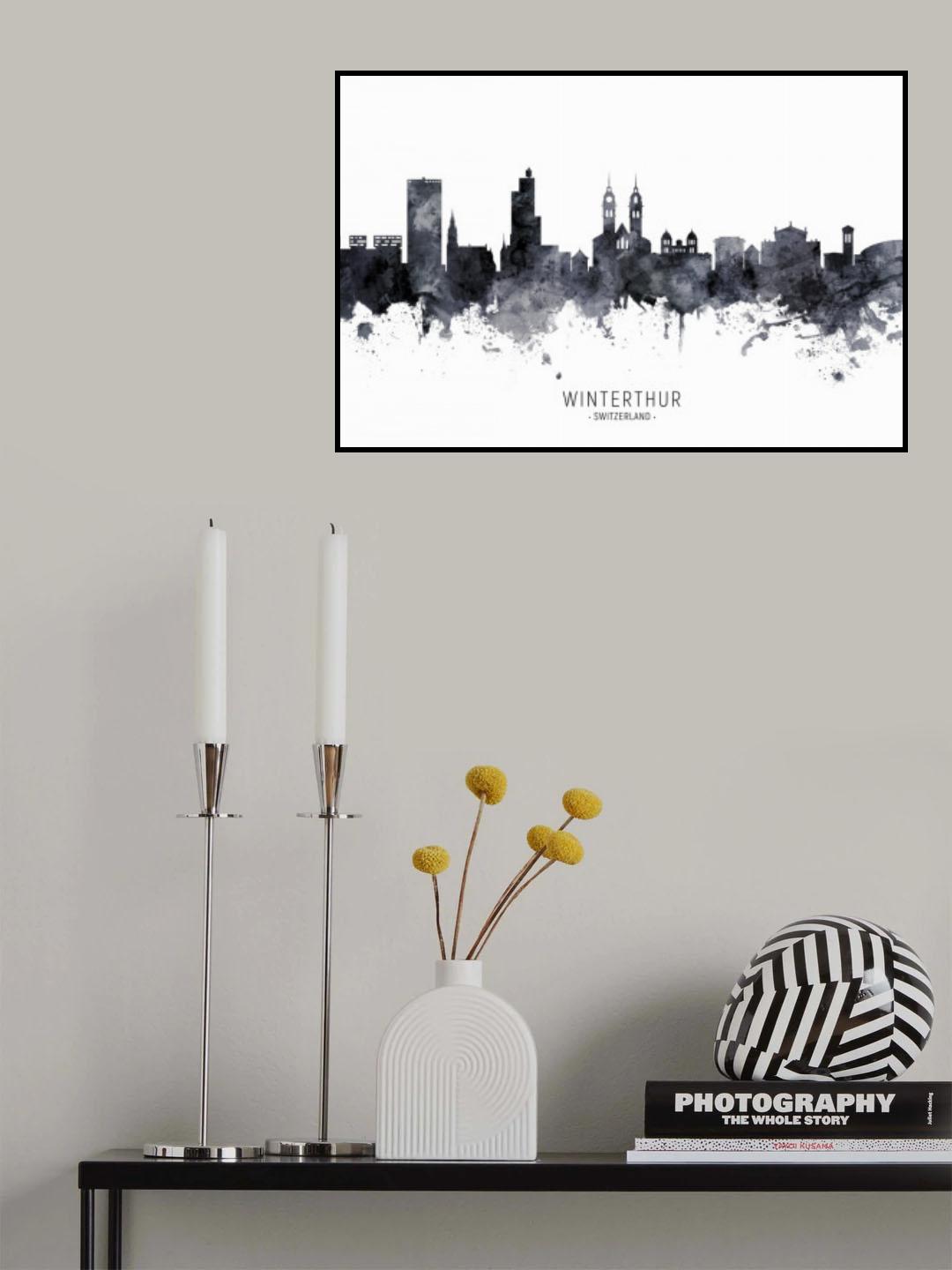 Winterthur Switzerland Skyline Poster och Canvastavla