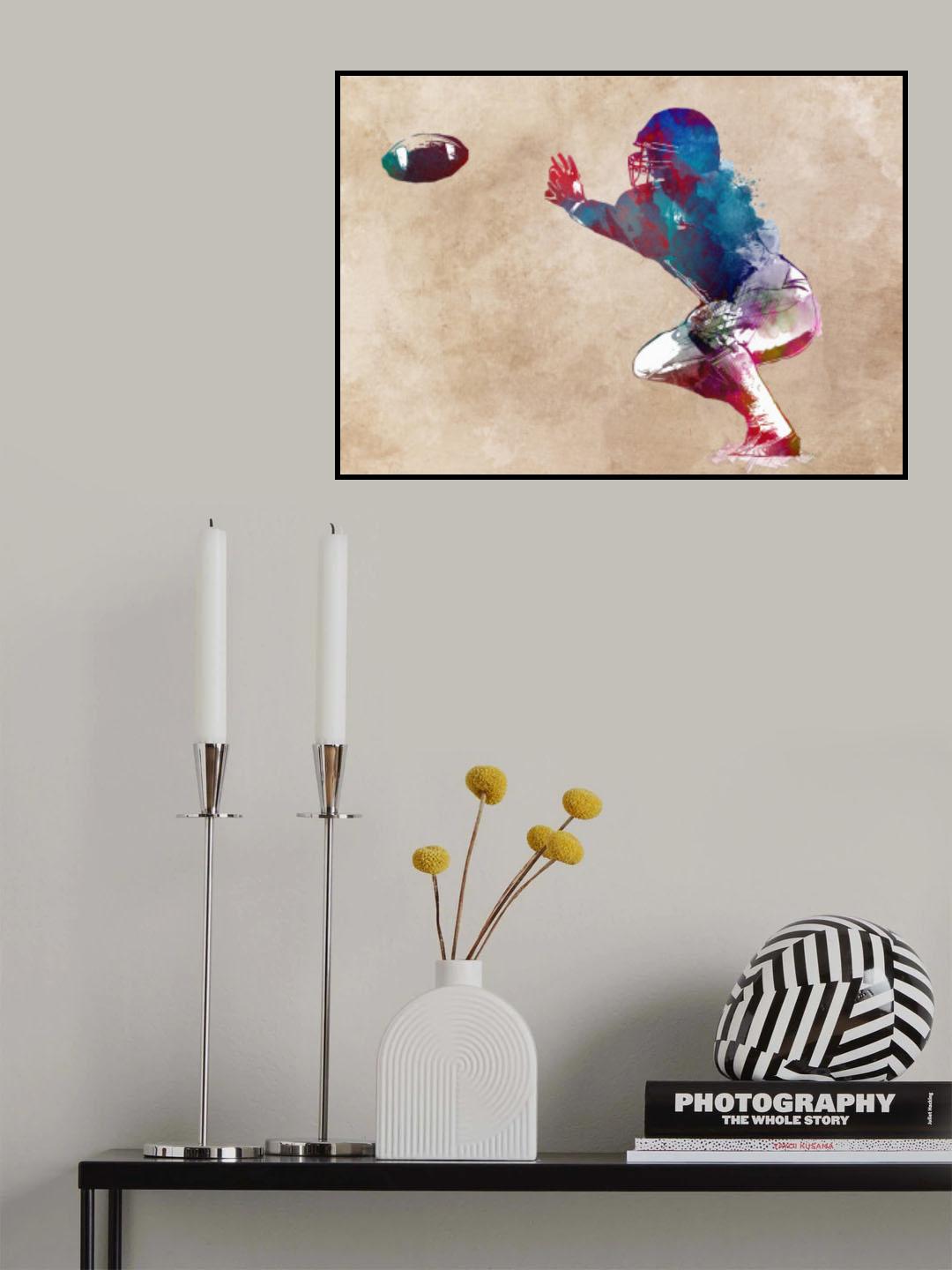 American Football Player Sport Art 10 Poster och Canvastavla