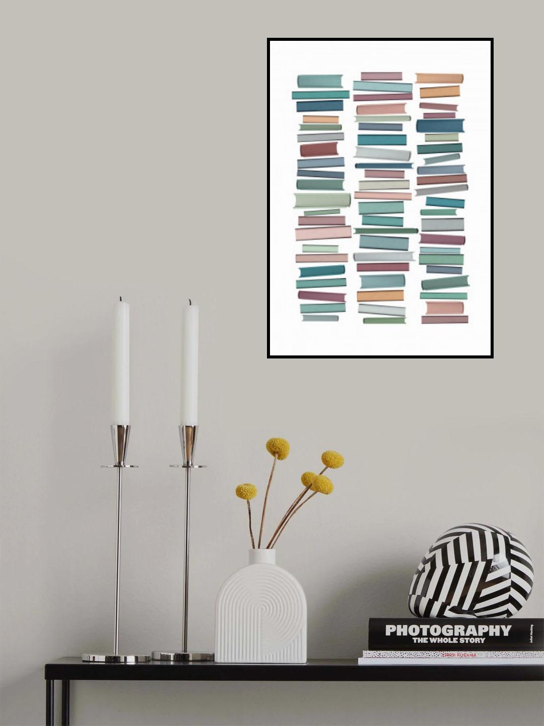 Books Pastel Poster och Canvastavla
