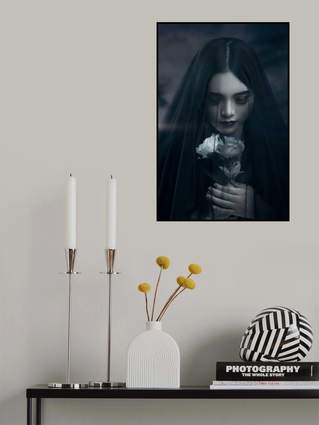 lady black rose Poster och Canvastavla