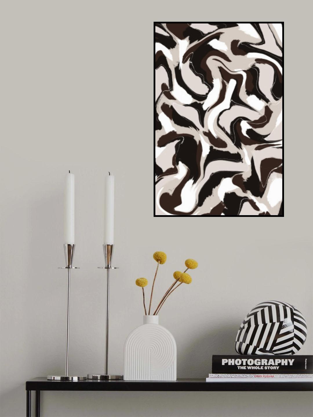 White Beige Brown Pattern Poster och Canvastavla