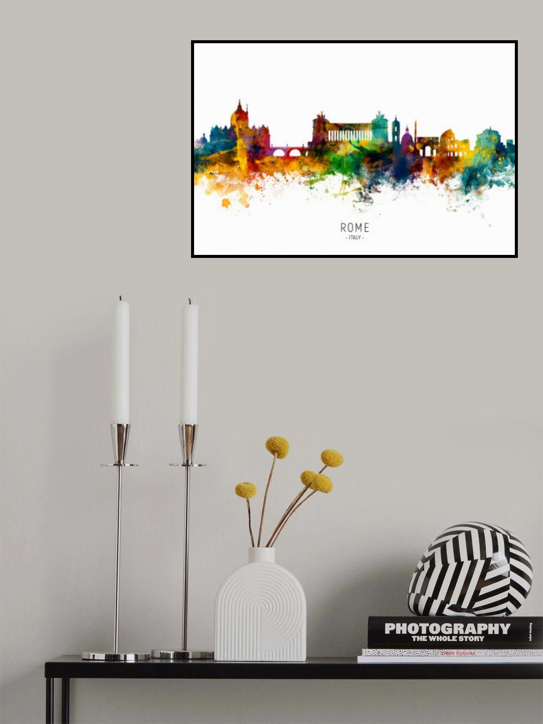 Rome Italy Skyline Poster och Canvastavla