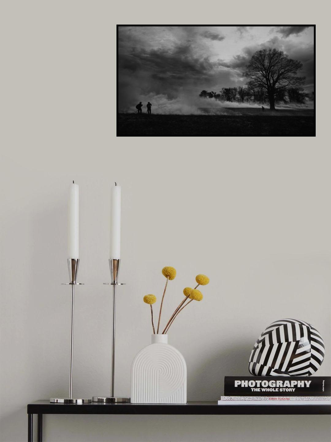 Controlled Fire Burn At Valley Forge Historic Park Poster och Canvastavla