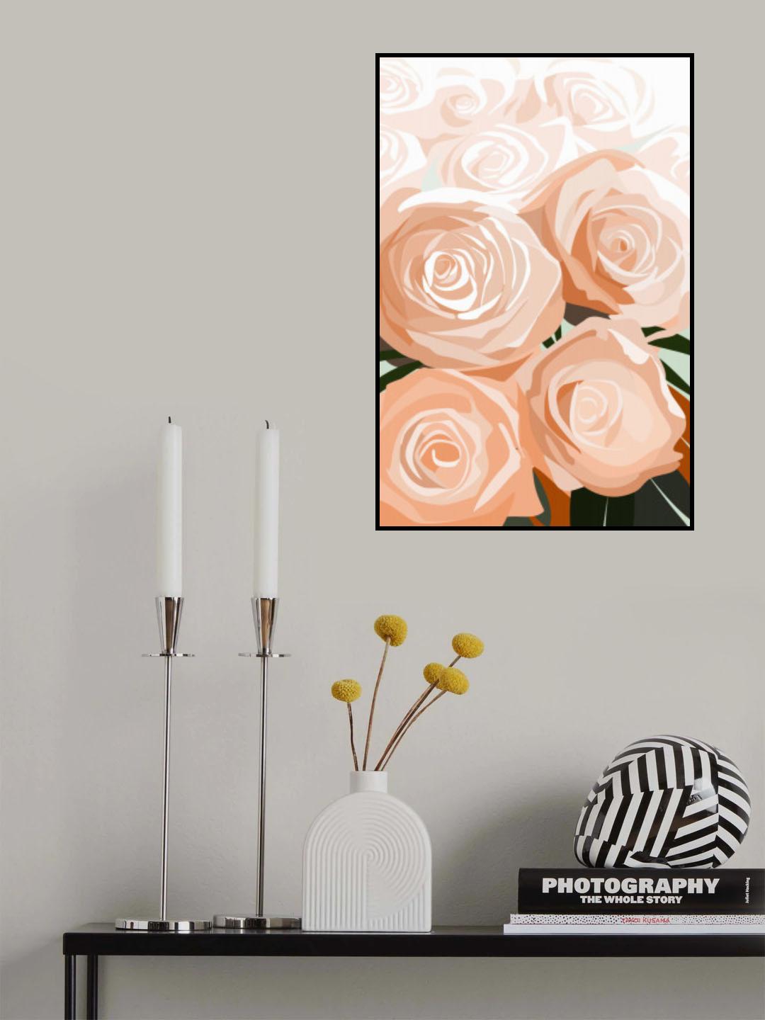 Coral roses Poster och Canvastavla