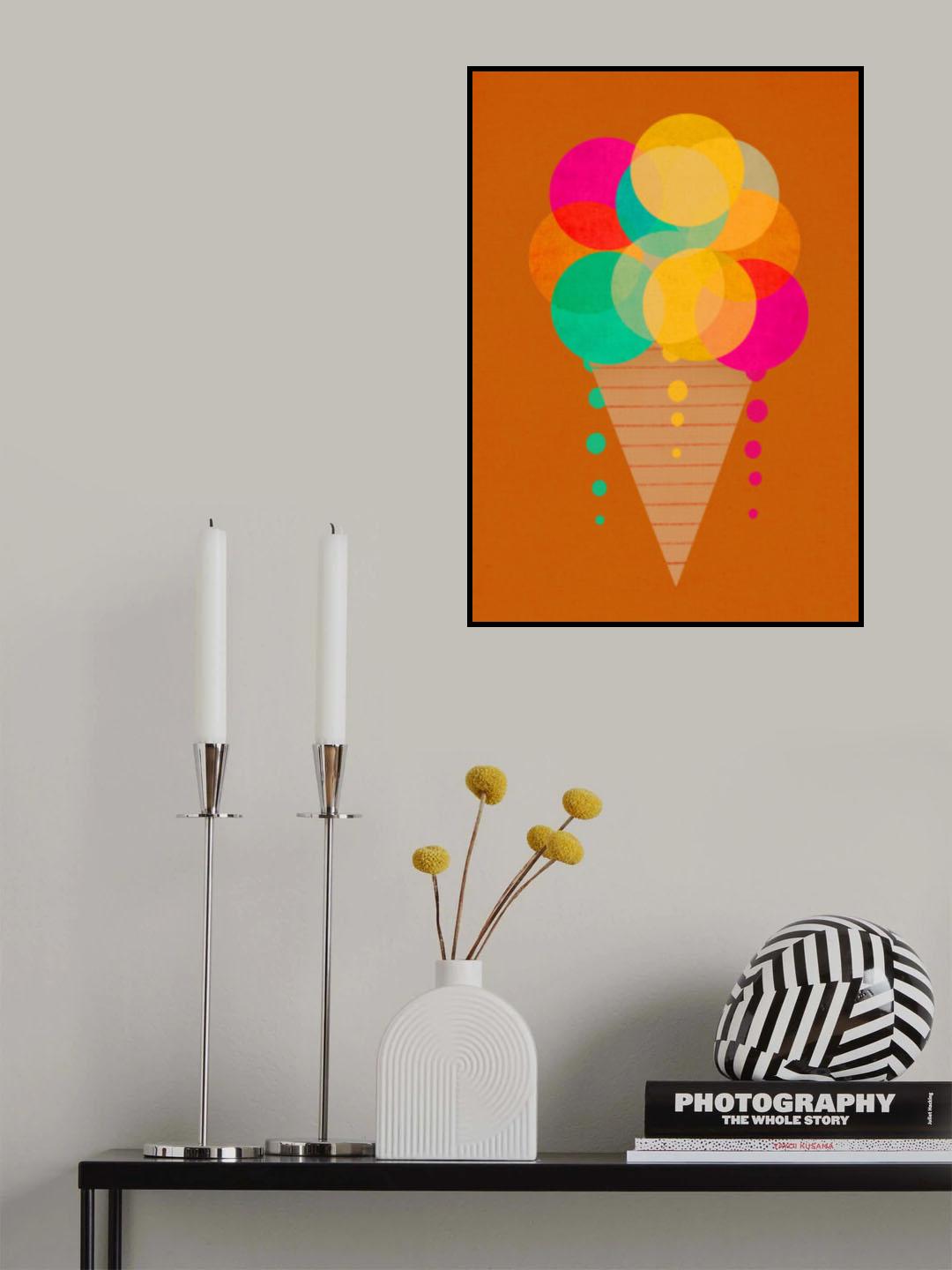 Neon Ice Cream Poster och Canvastavla