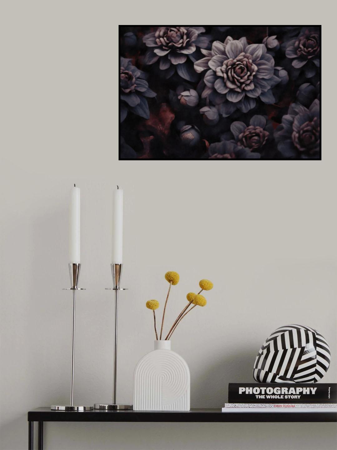 Autumn Flowers Watercolor Art Poster och Canvastavla
