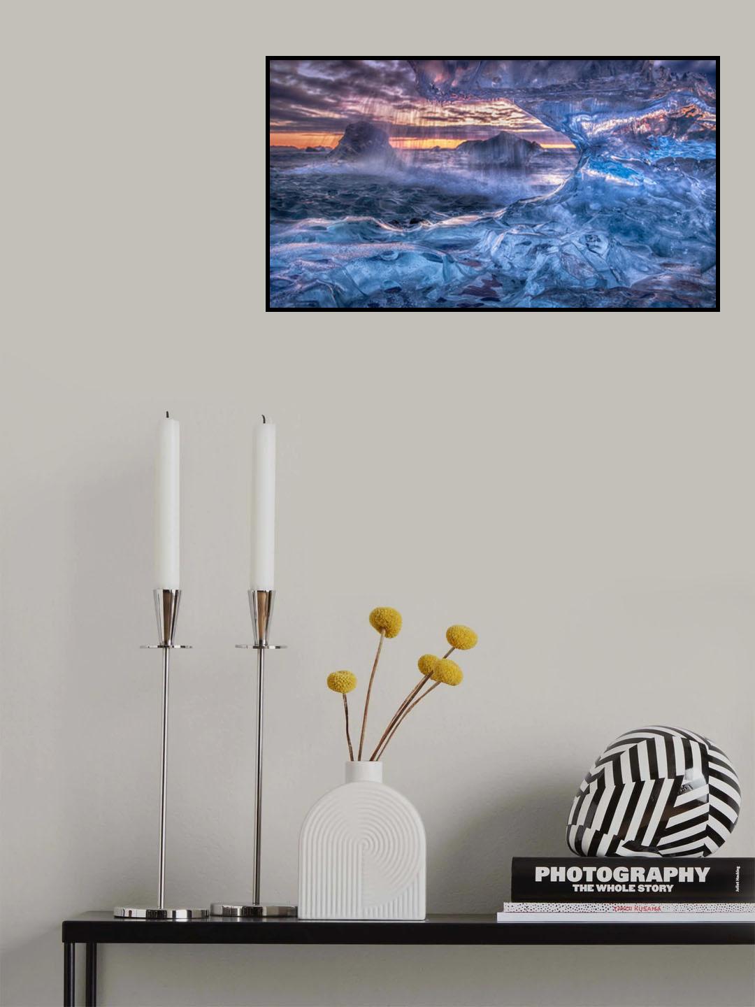 Melting blue crystal Poster och Canvastavla