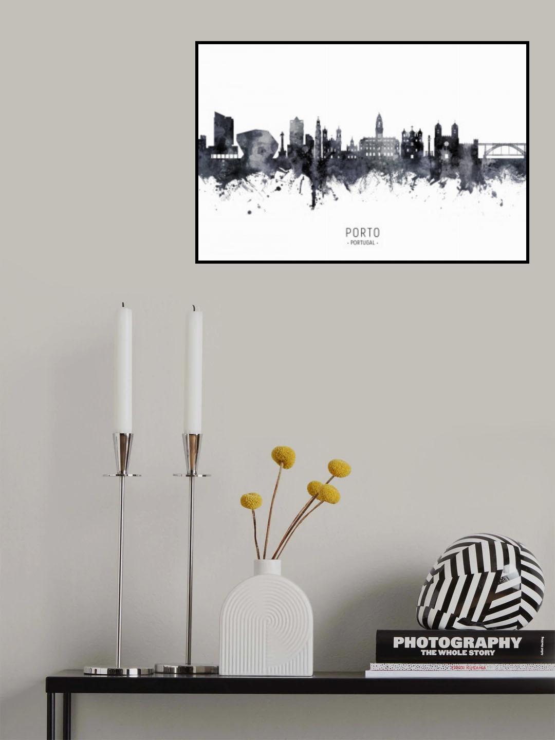 Porto Portugal Skyline Poster och Canvastavla