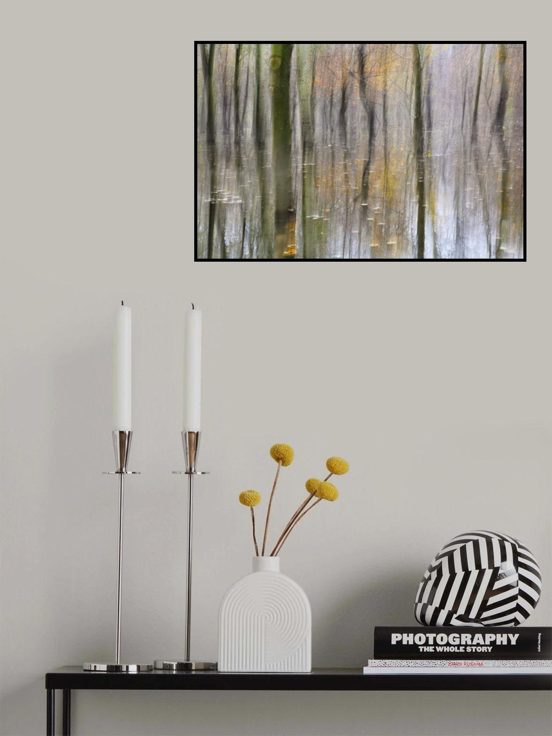 Ticino river flooding in abstract Poster och Canvastavla