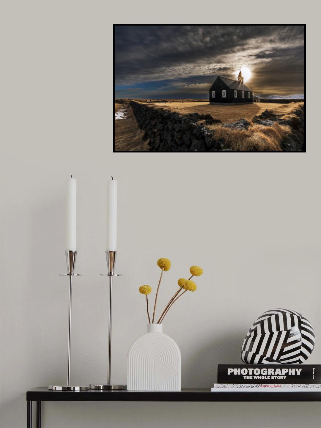Búðakirkja Poster och Canvastavla