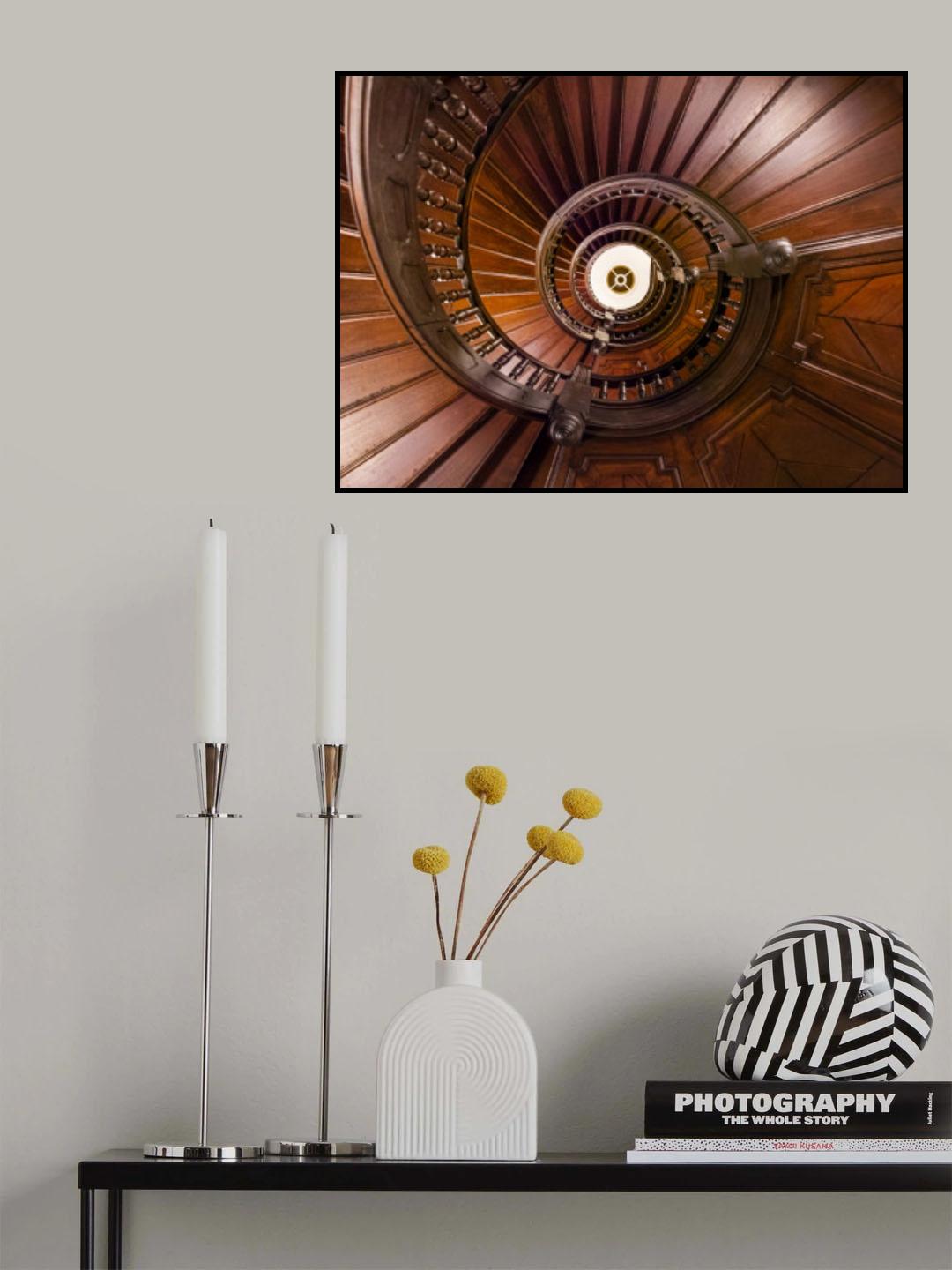 wooden spiral staircase Poster och Canvastavla