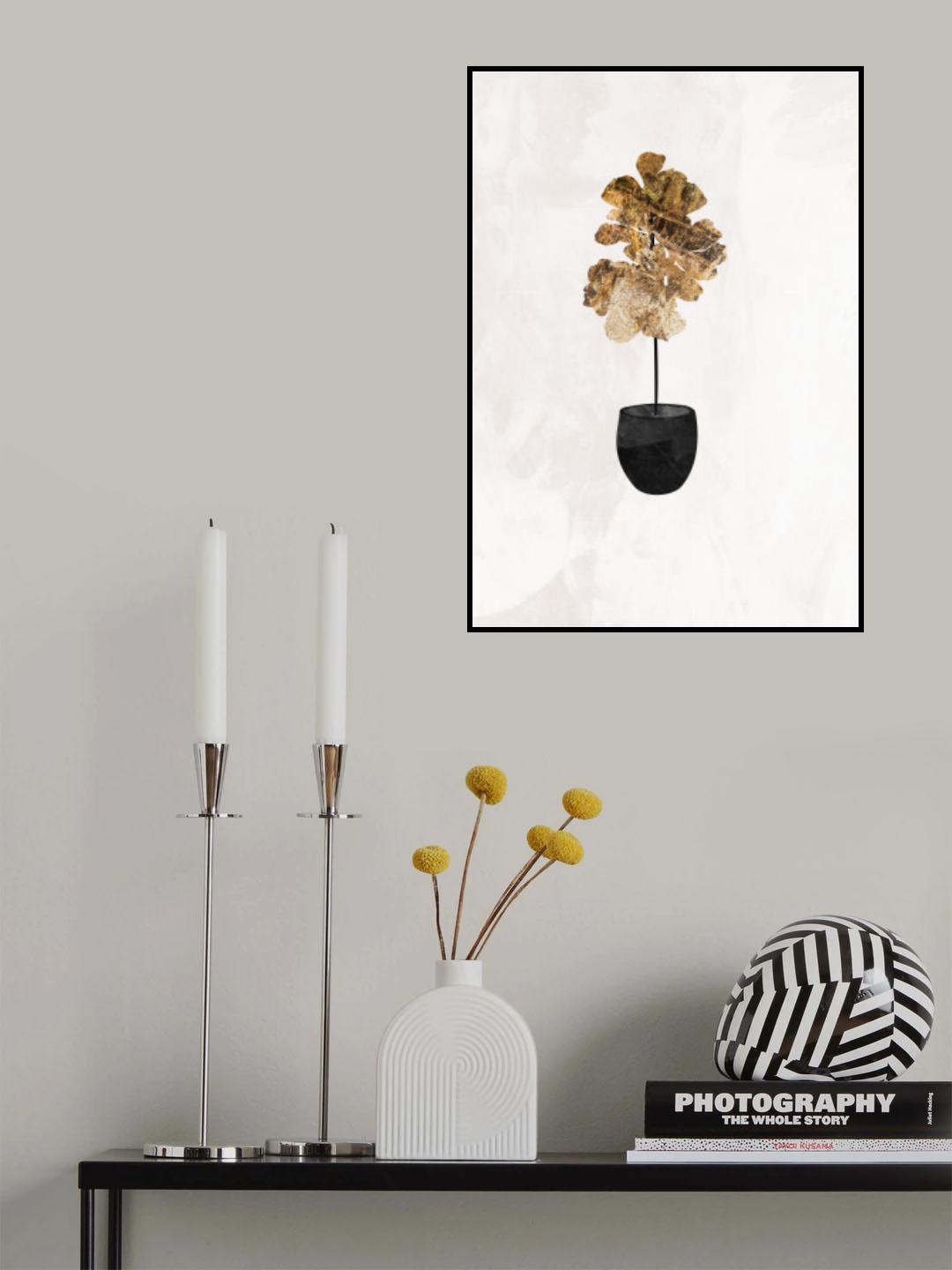 Black and gold house plant 6 Poster och Canvastavla