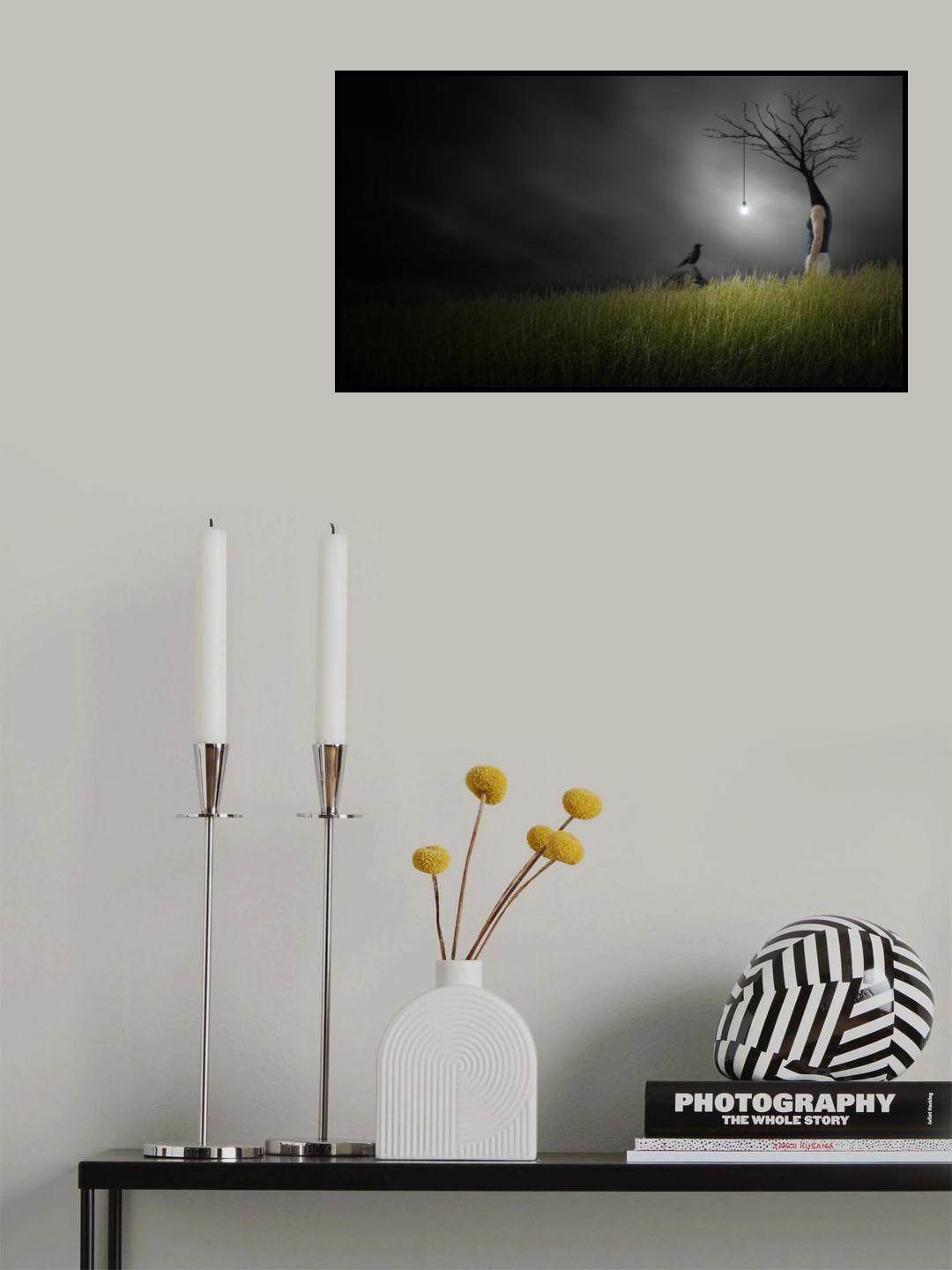 Conversation lumineuse avec un oiseau Poster och Canvastavla