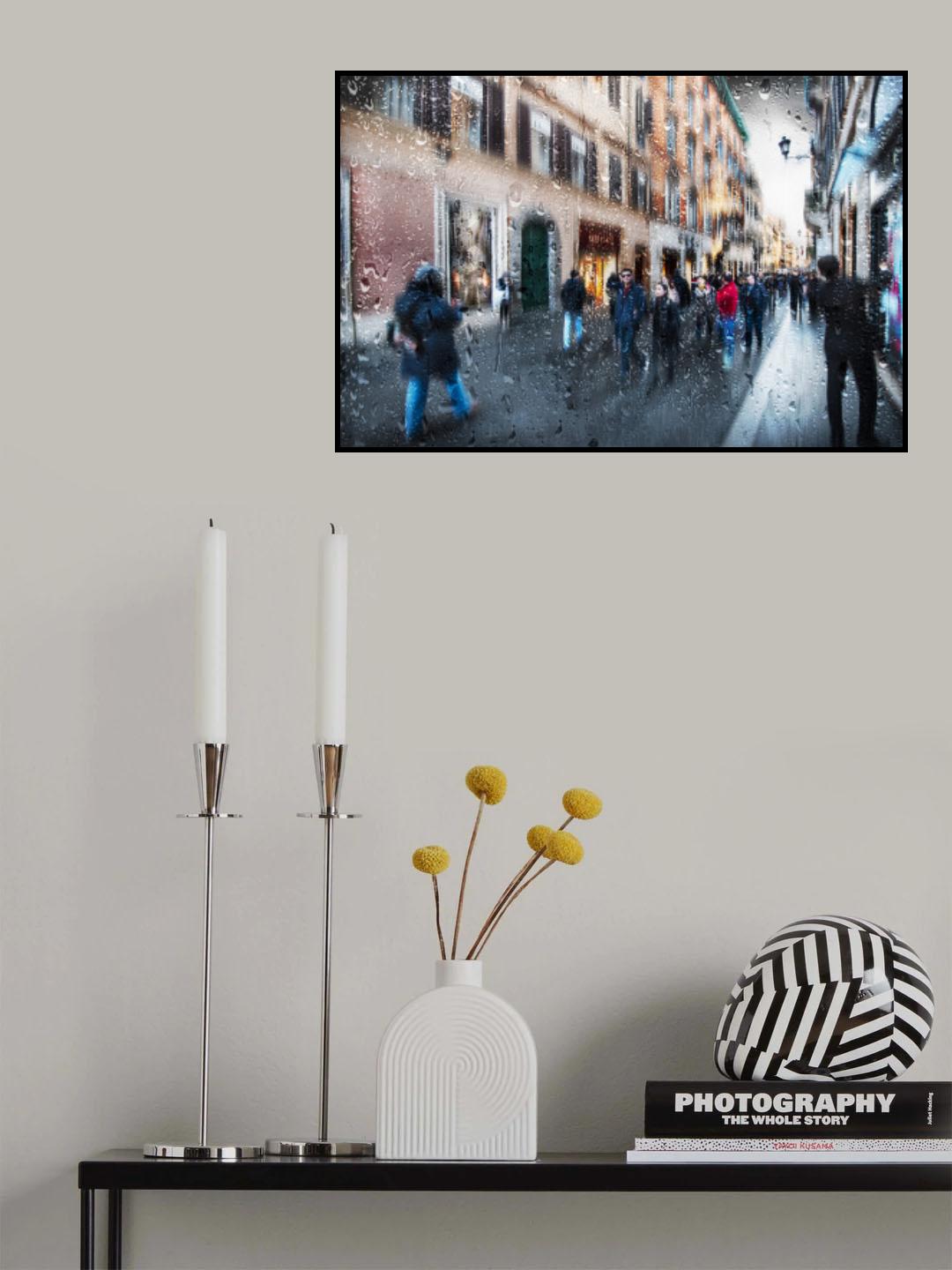 Via dei Condotti after the rain Poster och Canvastavla