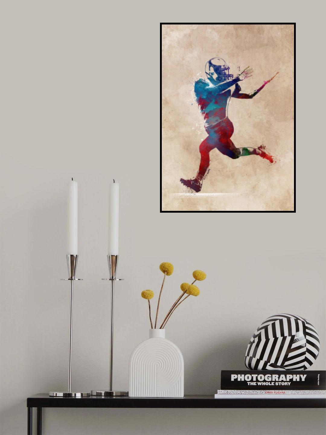 American Football Player Sport Art 8 Poster och Canvastavla