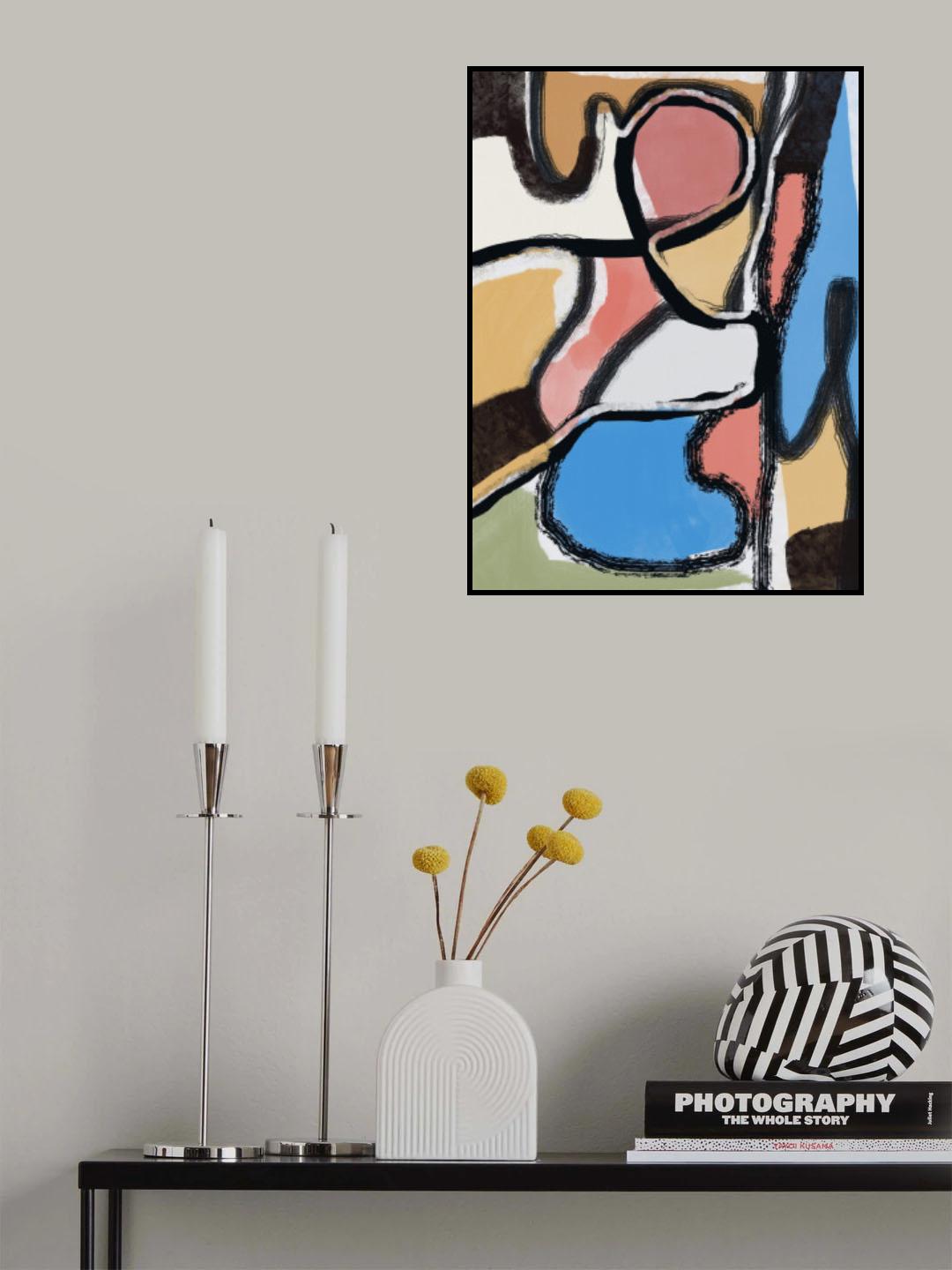 Textured Line and Color Poster och Canvastavla