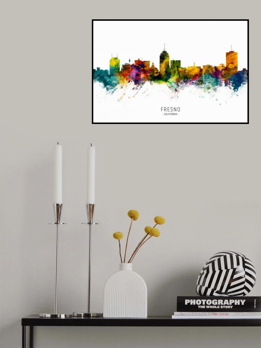 Fresno California Skyline Poster och Canvastavla