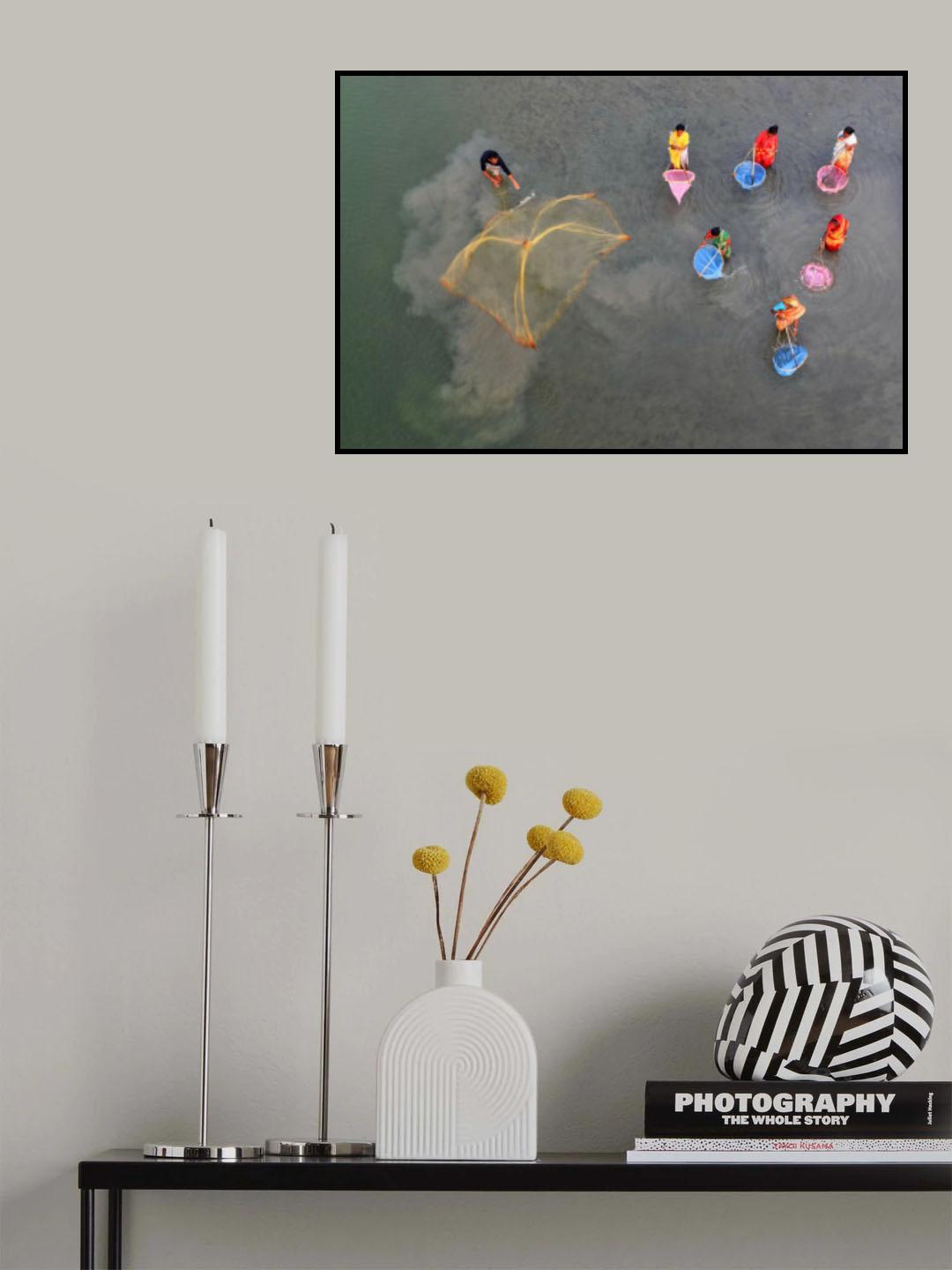 Fishing on Matla river Poster och Canvastavla