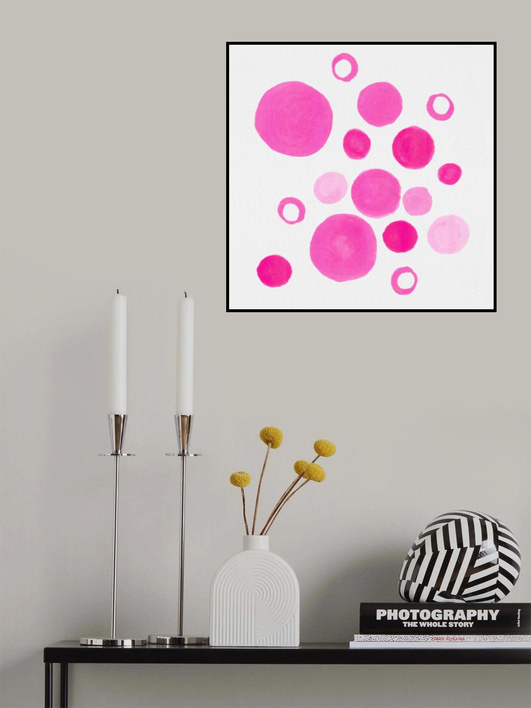 Pink Circles Large Small Poster och Canvastavla