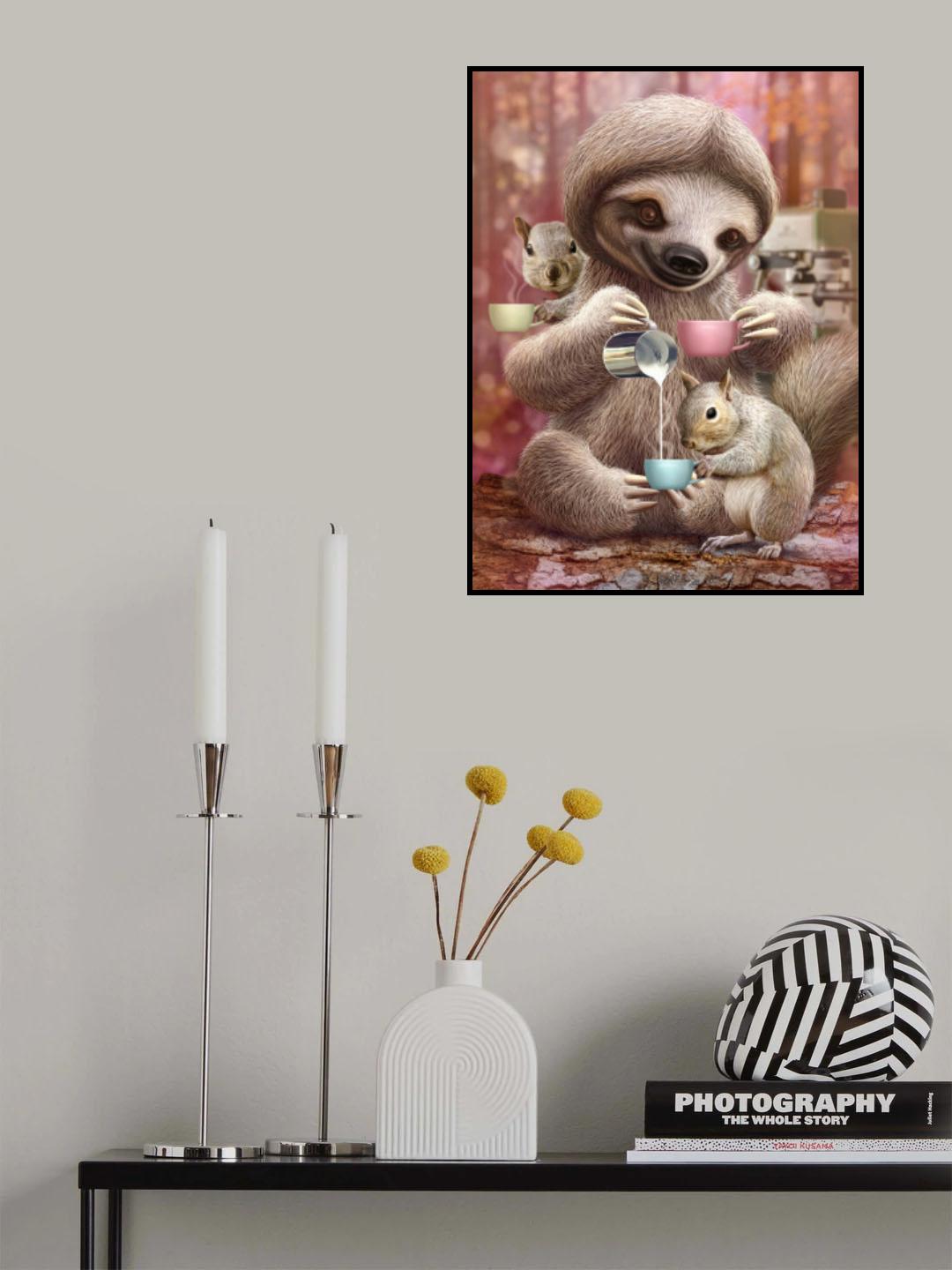 SLOTH THE BARISTA Poster och Canvastavla