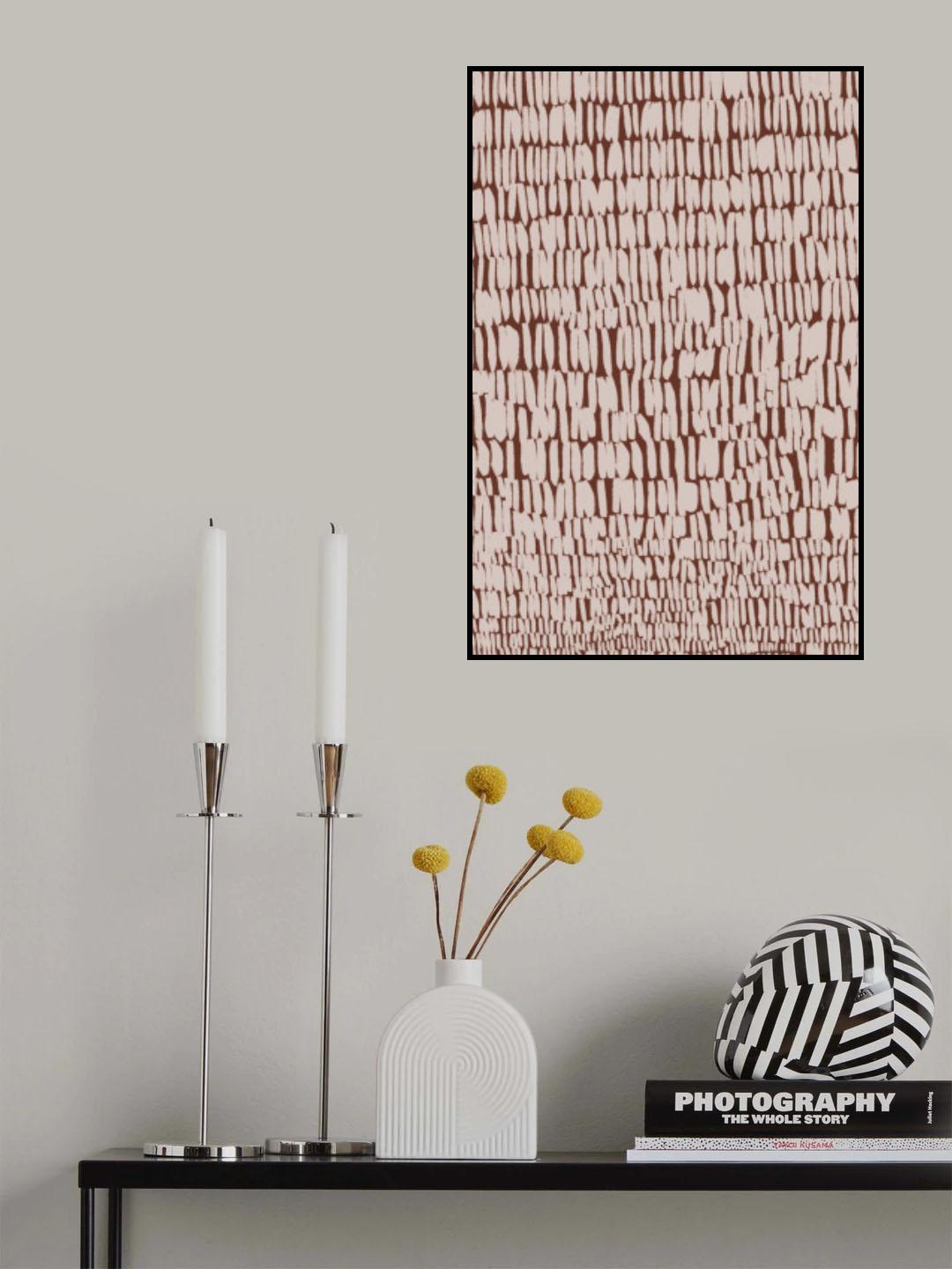 Short Beige Strokes Pattern Poster och Canvastavla