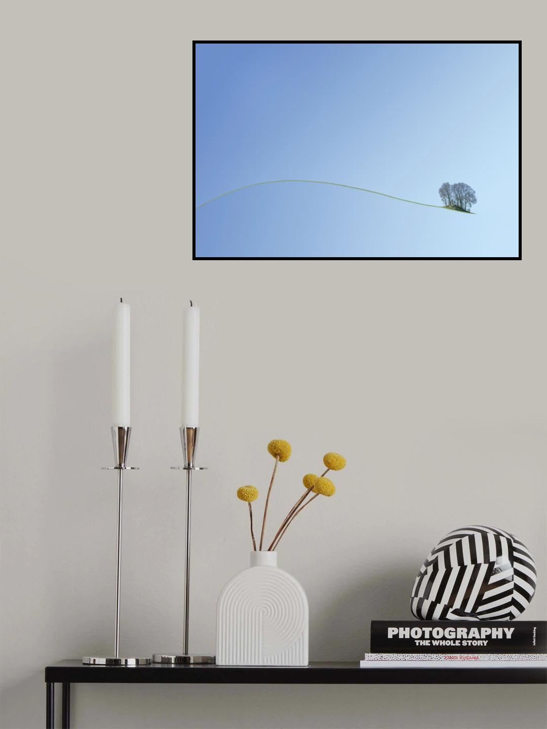 Sempre più vicino alla fine della linea in un paesaggio senza vista. Poster och Canvastavla