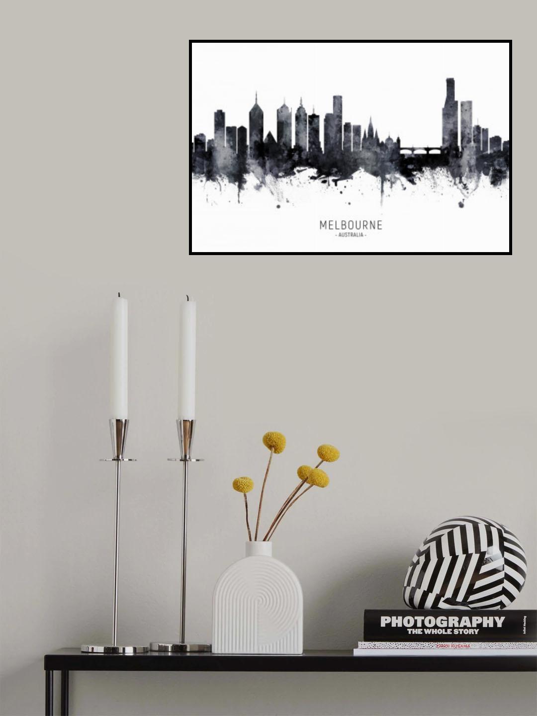 Melbourne Australia Skyline Poster och Canvastavla