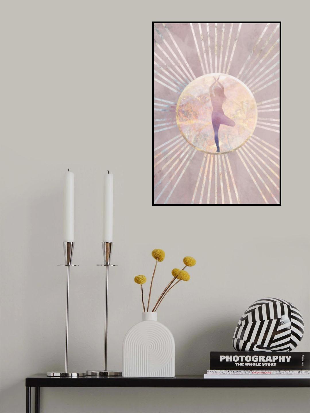 Sun Boho Yoga Pink 4 Poster och Canvastavla
